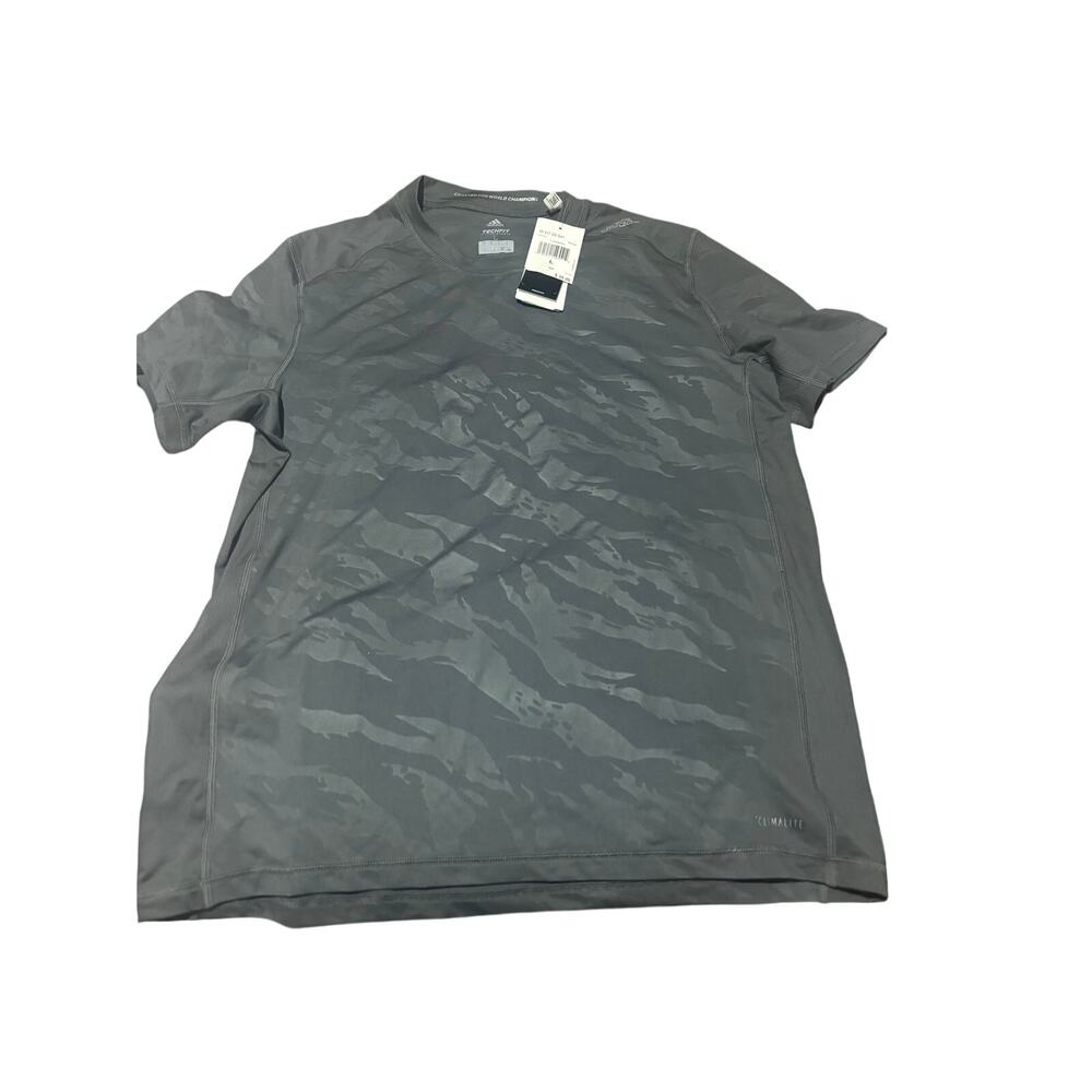 Adidas L tech fit climalite grey subtle camouflage zebra print stretchy nwt